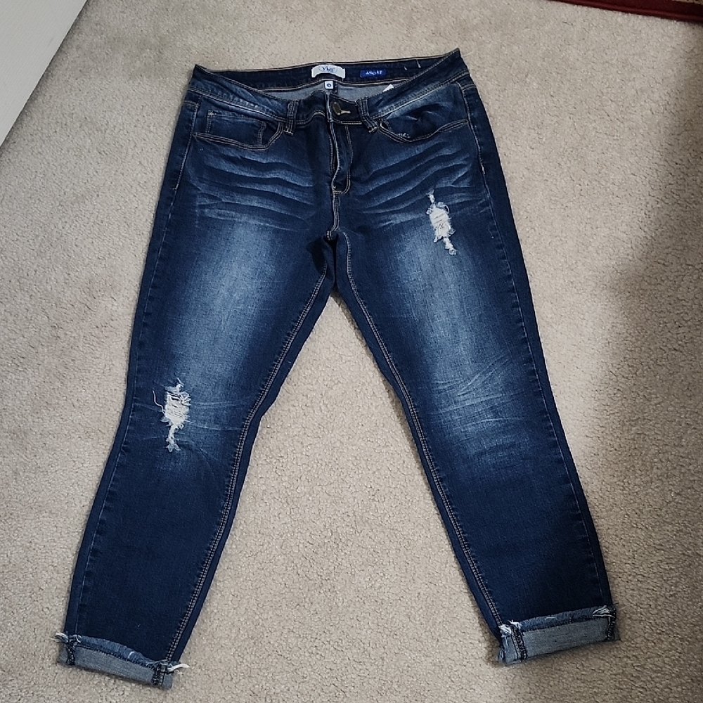 Ymi Destressed Anklet Jeans